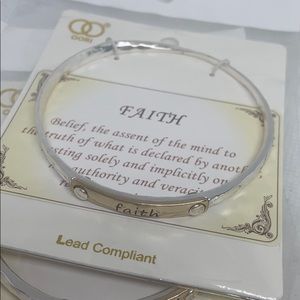 NWT Faith pounded metal bracelet mixed metals